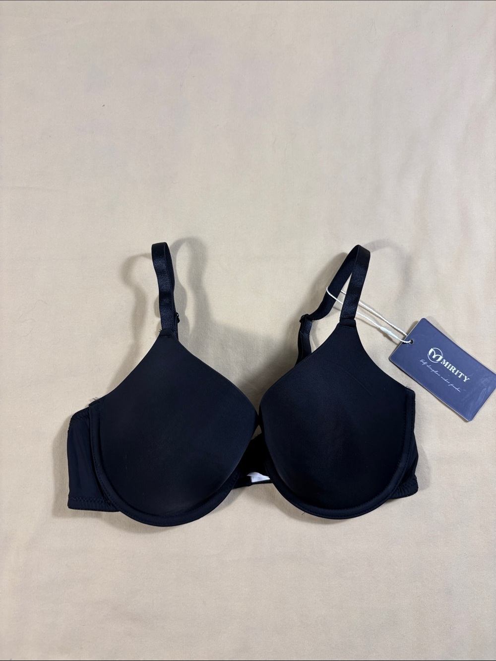 Mirity 34D Black Smooth T-Shirt Bra Underwire Full Coverage Comfort Lingerie NWT